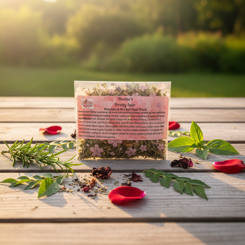 Botanical Herbal Hair Pack 21 herbs outdoor setting